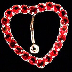 BELLY RING, reverse, heart